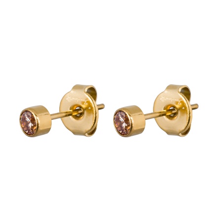 Пусеты Fiore Luna, Cubic zirconia Champagne, SWE0128 CH G
